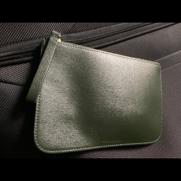 MANSUR GAVRIEL RARE ATTACHÈ ARMY GREEN LEATHER Wristlet LUX - Picture 10 of 10